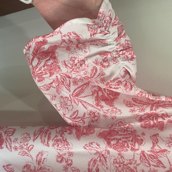 1.STATE ruffled wrap dress pink floral print - Picture 8 of 9